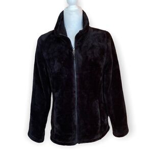 32 Degree Heat Black Chunky Faux Fur Zip Up Jacket SZ S